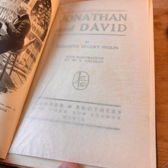 Antique Hardcover Book Jonathan And David By Elizabeth Stuart Phelps 1909  With - Picture 8 of 13